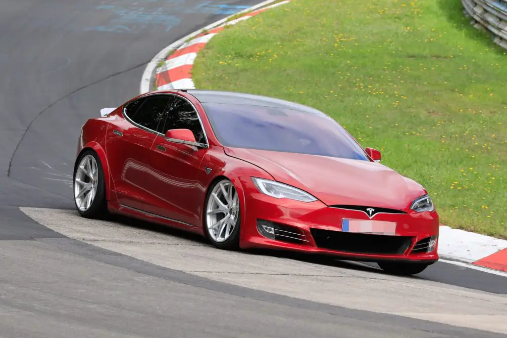 Tesla Model S With Crazy Aero Modifications Spotted At Nurburgring